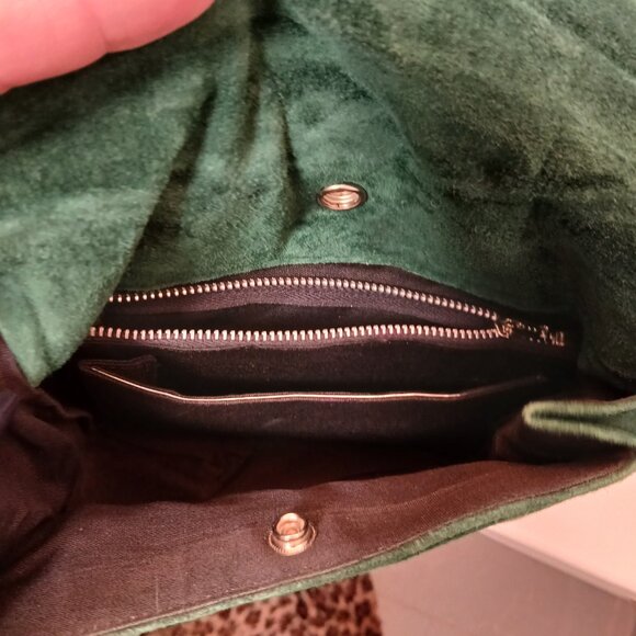 Vintage Emerald Green Suede Shoulder - Picture 11 of 13
